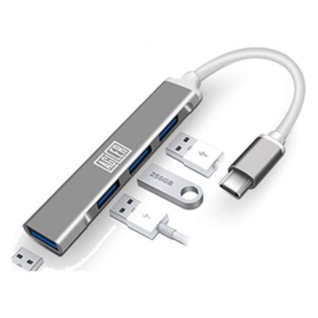 Cable adaptador Agiler USB tipo C 3.0 de 4 puertos