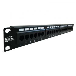 Patch panel Teklink Cat 6A 24 puertos rack