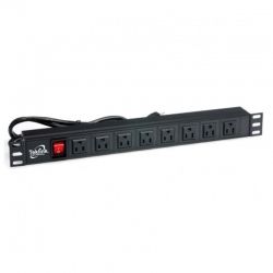 Regleta para RAck 19' 8 tomas 110 voltios 3 luces