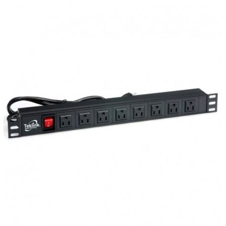 Regleta para RAck 19' 8 tomas 110 voltios 3 luces