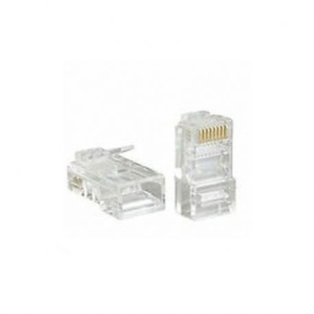 Conector RJ45 Cat 5E macho 50 micrones bolsa 100
