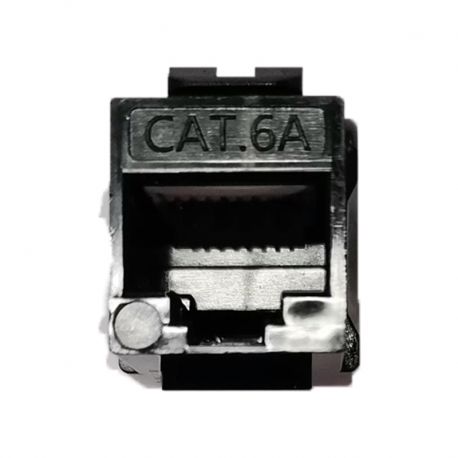 Jack Teklink CAT6a Color Negro 180 Grados UL