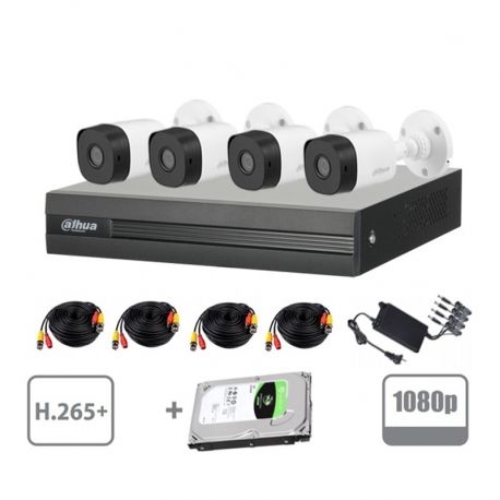 Kit de cámaras Dahua XVR1B04, 4 B1A21-360 1TB HDD