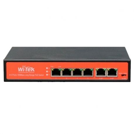 Switch Wi-Tek de 4 puertos PoE 10/100 + 2 puertos