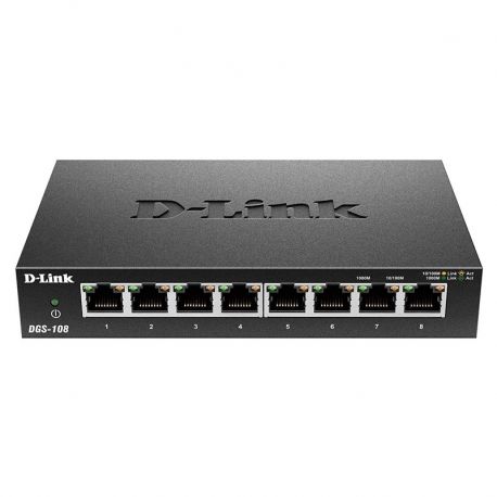 Switch D-Link 8 puertos Gigabit DGS-108 Plug&Play