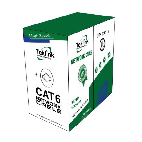Cable UTP Teklink CAT5E interior 24 AWG 305m azul