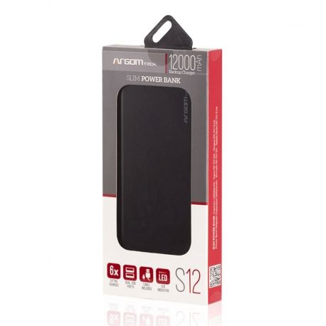 Batería Power Bank Argom S12 12000 mAh LED