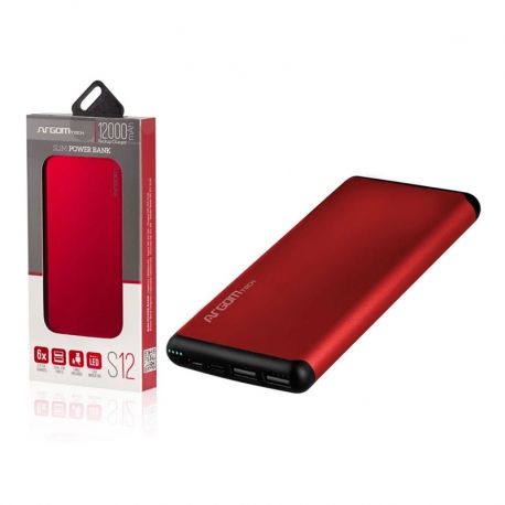 Batería Power Bank Argom S12 12000mah red