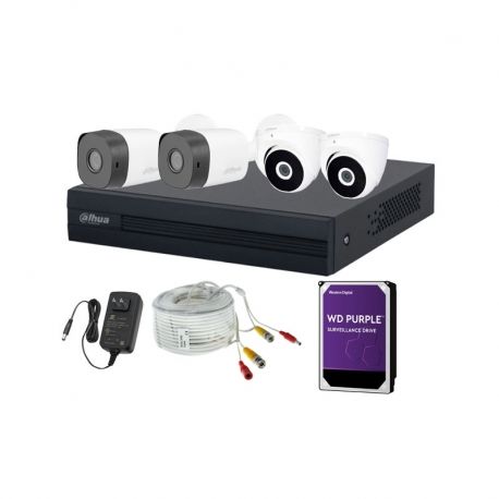 Kit Dahua 4 cámaras 1080p IP67 HDD 1TB