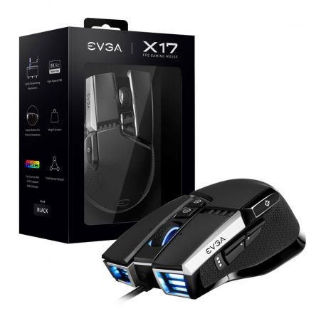 Mouse gaming Evga X17 10 botones, ergonómico USB