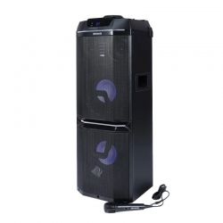 Parlante Aiwa 800W PMPO + micrófono bluetooth LED