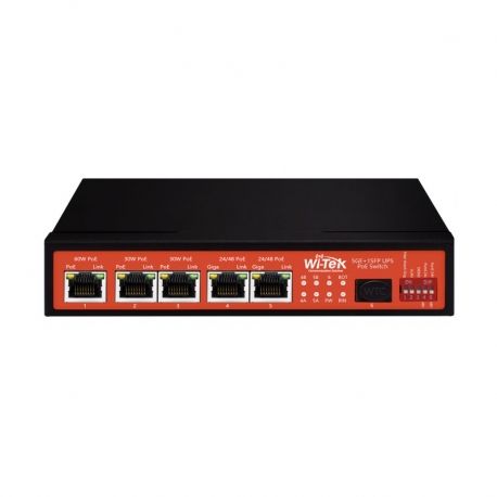 Switch Wi-Tek 5puertos Gigabit PoE, 1p SFP Gigabit