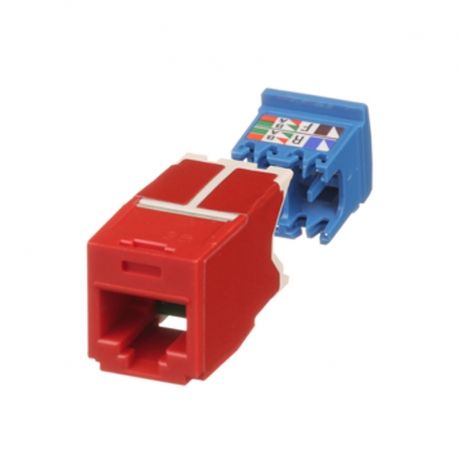 Conector Jack Panduit Mini-Com TG MOD CAT6A rojo