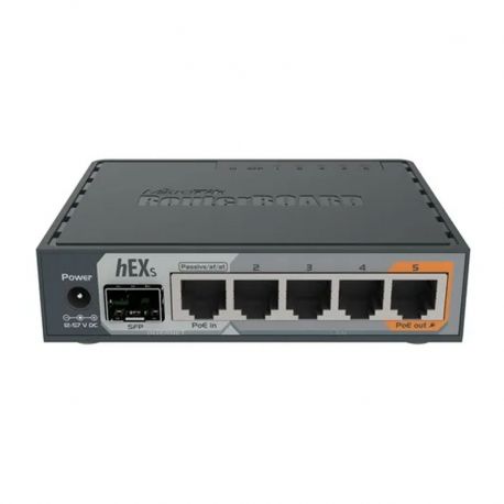 Router Mikrotik hEX S 5 puertos Gigabit 1 SFP, PoE