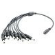 Splitter DC 1 hembra jacks a 8 machos plug