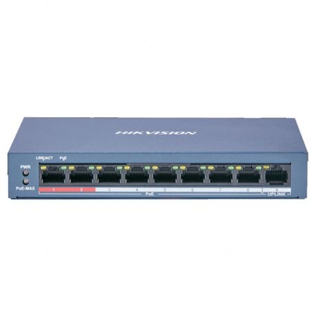 Switch Hikvision PoE+ 8 Puertos 10/100Mbps 60W