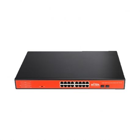 Switch Wi-Tek 16 puertos PoE 10/100/1000 + 2 GB