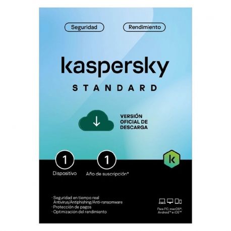 Licencia Kaspersky Standard LatAm 1 Dvc 1A Bs DnP