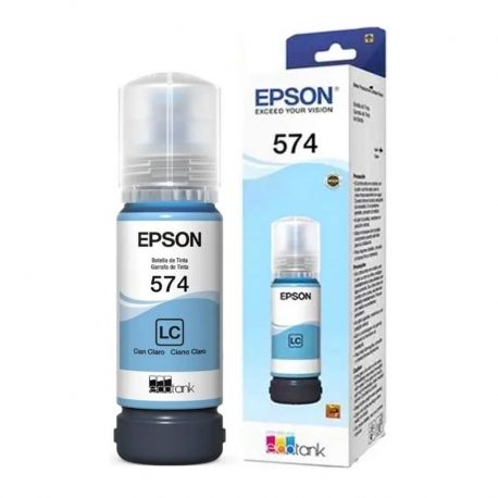 Botella de tinta Epson T574 EcoTank cián claro