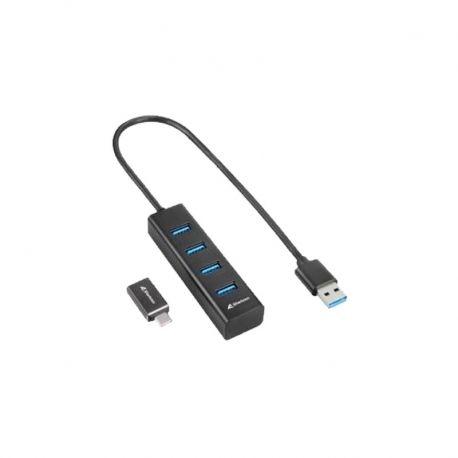 Hub de aluminio Sharkoon USB 3.2 Gen 1 4 puertos