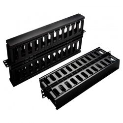 ORGANIZADOR CABLE HORIZONTAL, RANURADO 1U