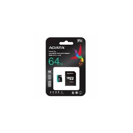 MEMORIA MICRO SD 64GB ADATA 4K V30 AUSDX64GUI3V30S