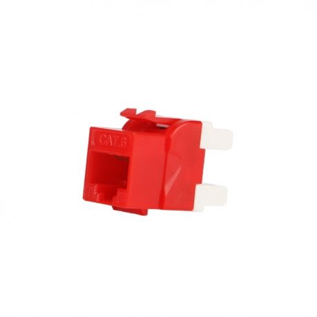Teklink Jack Categoría 6A Rojo 180 grados UL