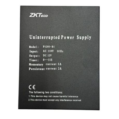 Fuente de alimentación 12VDC ZKTeco 5A/2A