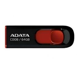 MEMORIA USB 64GB 2.0 ADATA BLACK+RED AC008-64G-RKD