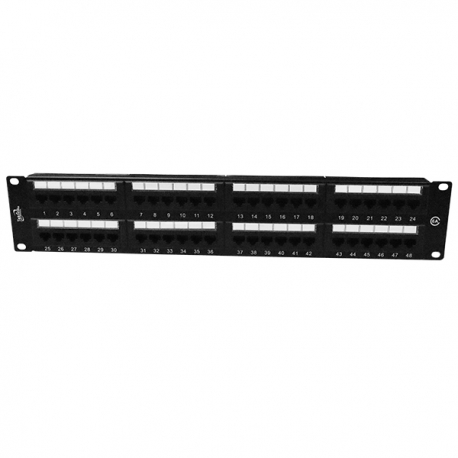PATCH PANEL CAT 6A 48 PUERTOS UTP UL RACK 1U