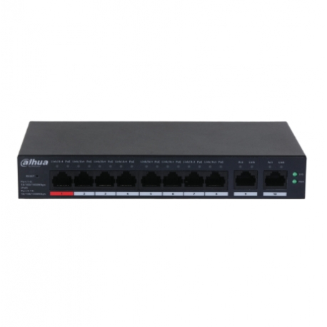 SWITCH CLOUD DAHUA 8 POE GIGA + 2 UPLINK GIGA 60W