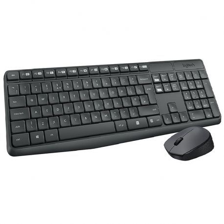 Teclado y Mouse Logitech MK235 Anti Agua USB Negro