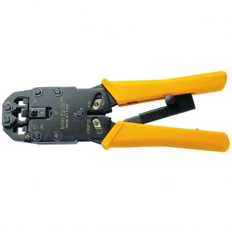 Crimpeadora Newlink RJ11 y RJ45 Metálica Amarilla