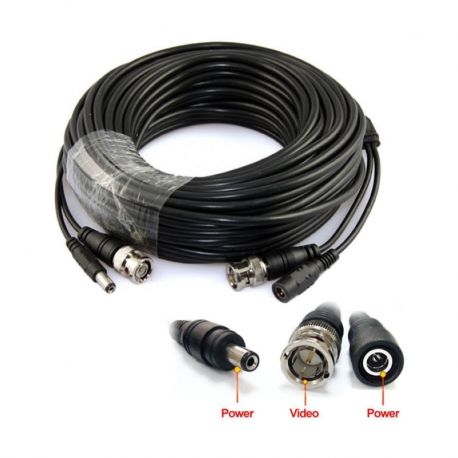 Cable Video BNC DC CCTV Sky USA CRC-BNC 15m Negro