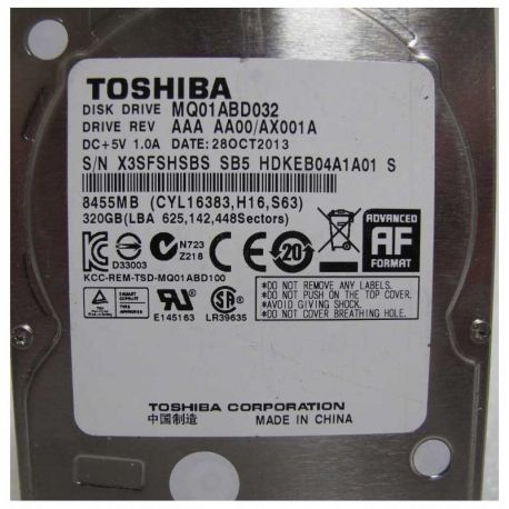 Disco Duro Toshiba HDKEB04A1A01 320GB 2.5