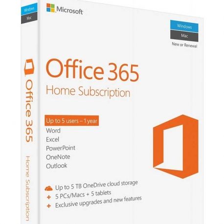 Office Home 365 5-PC/Mac 5-Android 1 Año Licencia