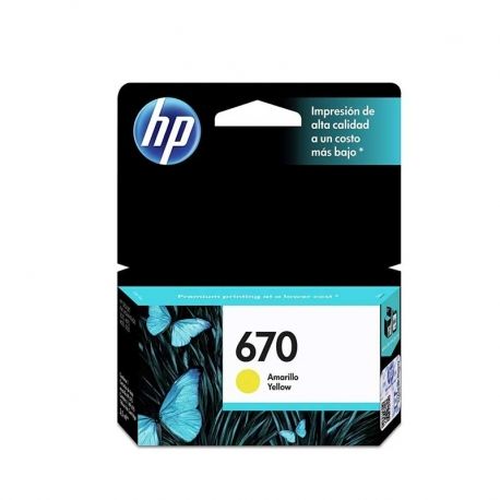 Cartuchos Tinta HP 670 Amarillo Tintado Original
