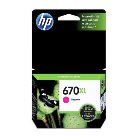 Cartuchos Tinta HP 670Xl Magenta Tintado Original
