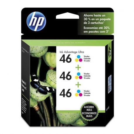 Cartuchos Tinta HP 46 Tricolor Original 3/Paquete