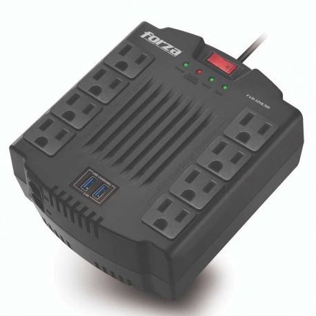 Regulador Voltaje Forza FVR-1211USB 600W 8 Tomas