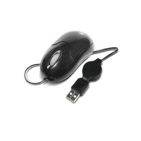 Mouse Xtech XTM-150 USB Negro Cable Retráctil