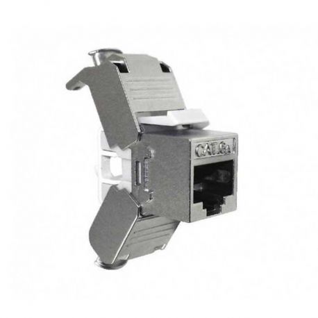 Jack RJ45 Nexxt Cat6A Par Trenzado Blindado Plata