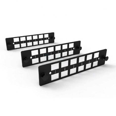 Kit 3x Placas LGX Furukawa 12 LC/SC Plástico Negro