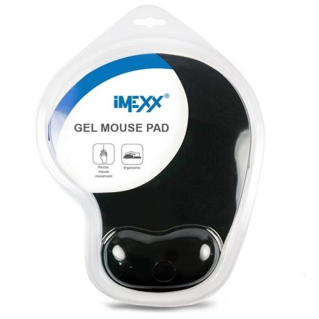 Mouse Pad IMEXX 25811 con Gel Negro Ergonómico