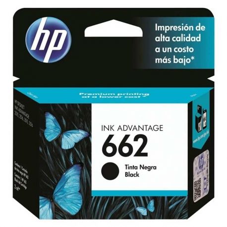 Cartucho de Tinta HP 662 Negro Original 2ml 120Pag