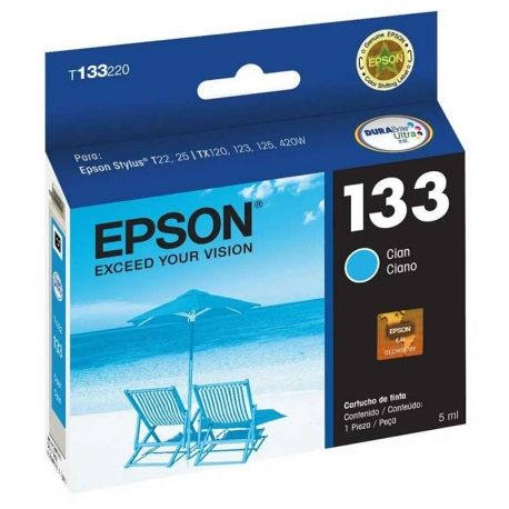 Cartucho de Tinta Epson 133 Cián Original 5ml