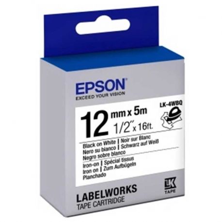 Rollo de Papel Epson LK-4WBQ Negro Sobre Blanco