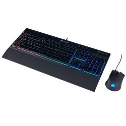 Teclado y Mouse Corsair K55 Gaming Inglés RGB USB