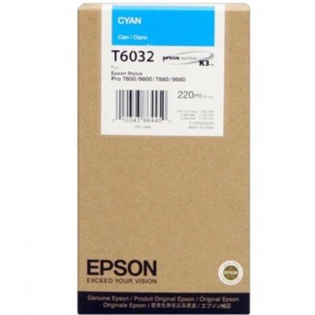 Cartucho de Tinta Epson T603 Original Cian 220ml