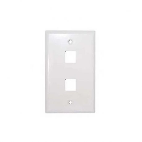 Placa de Pared Genérico CQN-01W-2 2 Puertos Blanco